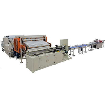 Linea di produzione per la fabbricazione di rotoli di carta igienica laminata per piccole imprese con macchina confezionatrice semiautomatica