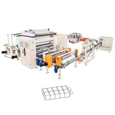 Linea di produzione di tessuti facciali interpiegati in V completamente automatica dal ripiegamento all' imballaggio